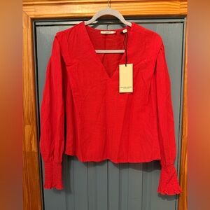 Scotch & Soda Red V-Neck Blouse